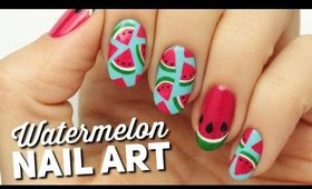 Cute Watermelon Slice Nail Art