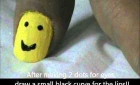 Cute Smiley Easy Nail Design For Beginners- very easy nail design for short nails!