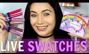 COLOURPOP x MY LITTLE PONY LIVE SWATCHES | Trying EACH Product On!