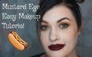 Easy Mustard Eye and Easy Wing with Simple Full Face Makeup Tutorial