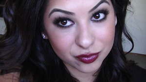 Deep Red Lips and Smokey eye