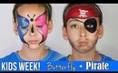 SIMPLE Kids Butterfly + Pirate Face Paint | HALLOWEEN 2014