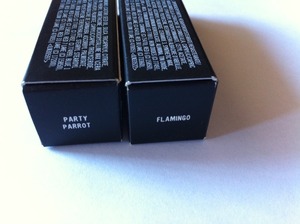 MAC Iris Apfel Collection Lipsticks in 'Party Parrot' and 'Flamingo'