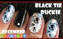 KONAD SQUARE IMAGE PLATE 8 BLACK TIE DUCKIE STAMPING NAIL ART DESIGN TUTORIAL AND DECEMBER GIVEAWAYS