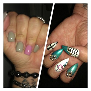 from a crazy pointy design to a classy short nail look. 