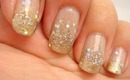 Gold Glitter Gradient Prom Nails ♥