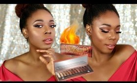 URBAN DECAY NAKED HEAT PALETTE| FIRST IMPRESSION, SWATCHES & DEMO (DARK SKIN)