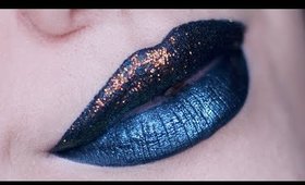 Anastasia Blackened Green Glitter Lip Art