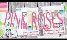 Pink Roses Plan With Me \\ Erin Condren Vertical