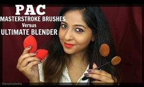 PAC Masterstroke Brush Vs PAC Ultimate Beauty Blender | Review/DEMO | Stacey Castanha