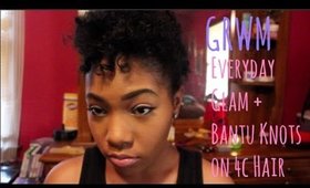 GRWM | Easy Everyday Glam + Bantu Knots on 4c Hair | fashona2