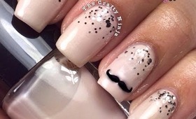 Easy Mustache Nails by The Crafty Ninja