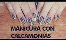 Manicura con calcomanias| Sticker nails