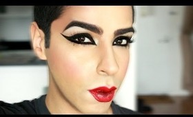 Holiday Makeup Red Lips & Dramatic Winged Eyeliner