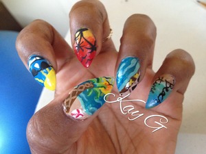My summer beach nails
