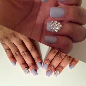 rhinestone, crystal, diamond, bling, lavender, pastel, acrylic nail, cute, simple