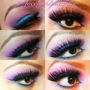 If you pin this photo mention me on Pinterest @jocelyndollface
Also follow me on Instagram @jocelyndollface  Having a little fun with color today. I used pink on the upper crease as a transition color. Purple in the crease then blue on the lid. Blend and viola you have a colorful smokey eye