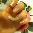 Minty coral nails