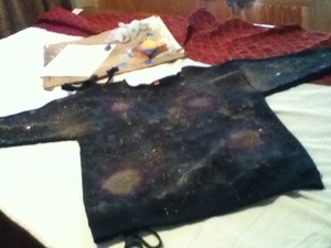 DIY galaxy sweatshirt surroundings 