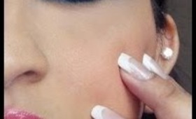 Champagne gold + Blue (Using the $5 eyeshadow palette)