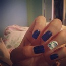 Blue floral nails