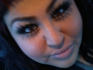Love this lashes.. I got them at Walgreens during the Halloween season.. This picture was not taken around Halloween. LOL