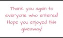 GIVEAWAY WINNER ANNOUNCEMENT | NEW YEARS