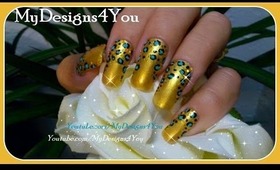 GOLD LEOPARD PRINT NAILS, TUTORIAL, HOW TO - ♥ MyDesigns4You ♥