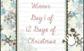 Winner -  Day 1 of 12 Days of Christmas Giveaway