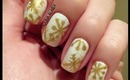 Gold Snowflake Nails