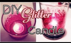 DIY Glitter Candle Valentine's Day Decor