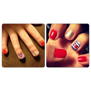Twin Fourth of July nails! #essie #fourthofjuly #likemotherlikedaughter