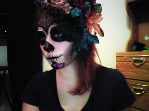 Day of the Dead makeup
The gems are from hobby lobby and I made the headpiece. 