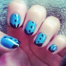 Cute blue and black nails