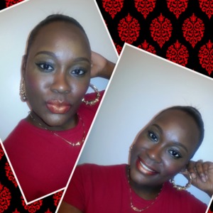 Here I did a simple winged eye, and I used Mac's Ruby Woo and Kaoir Golden Goddess for my lips