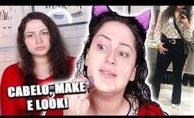 ARRUME-SE COMIGO SÓ COM BARATINHOS PARA JANTAR COM O BOY! MAKE, CABELO E LOOK! | Duda Fernandes