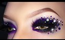 Sexy Black & Purple Witch / Evil Queen Makeup Tutorial with Rhinestones using MAKE UP FOR EVER