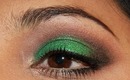 Green Glitter Smokey Eye Makeup