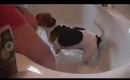 Bathing Lyla using Scruffy Chops Shampoo & Conditioner