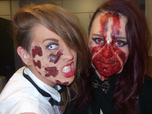 Me and a Friends make up for Halloween 2012, Zip face and scabs