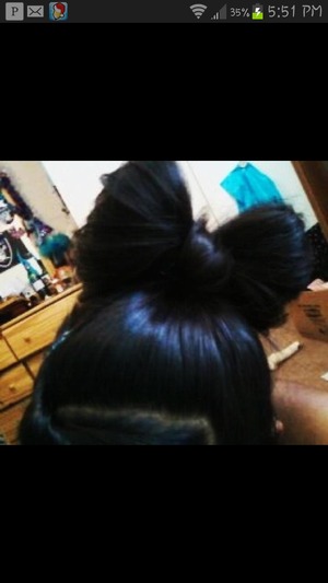 cute easy updo:) bows are always fun!