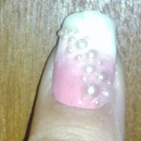 Pink and white fade with pearls 
