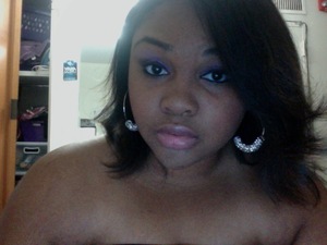 Purple eyes and pink plump lips =) 