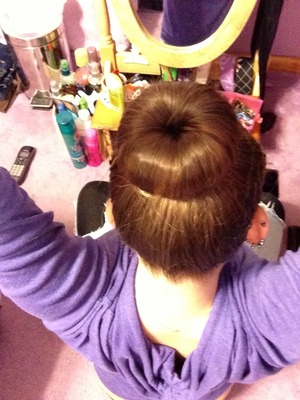 I made the sock for the bun n then did my hair