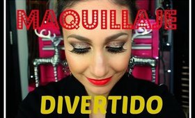 Maquillaje de ojos con Diamantina de colores