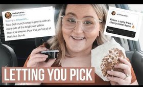 Letting YOU Pick What I Eat for a Day: Subscribers & Fav YouTuber | heysabrinafaith