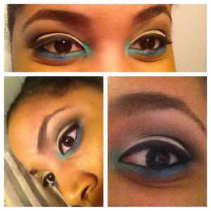 A neutral eye with a pop of aqua and blue at the bottom for some color!