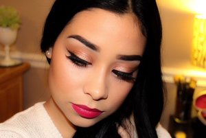Super easy & glamorous makeup look with a red lip!