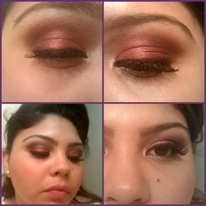my fave shadow from Chanel=ebloui (look like a shimmery burgundy and cranberry) &Stila =Terracotta. love this look!
