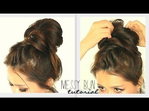 Crown Braid Big Messy Bun Tutorial Cute School Hairstyles For